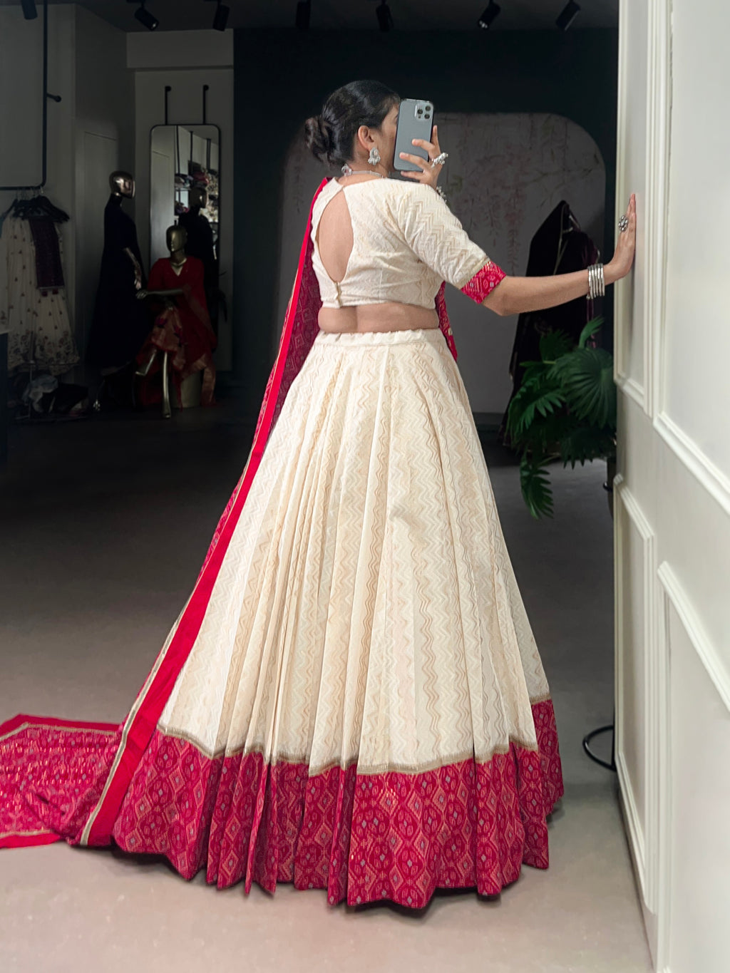 Cotton Bandhej Printed Navratri Lehenga With Dupatta