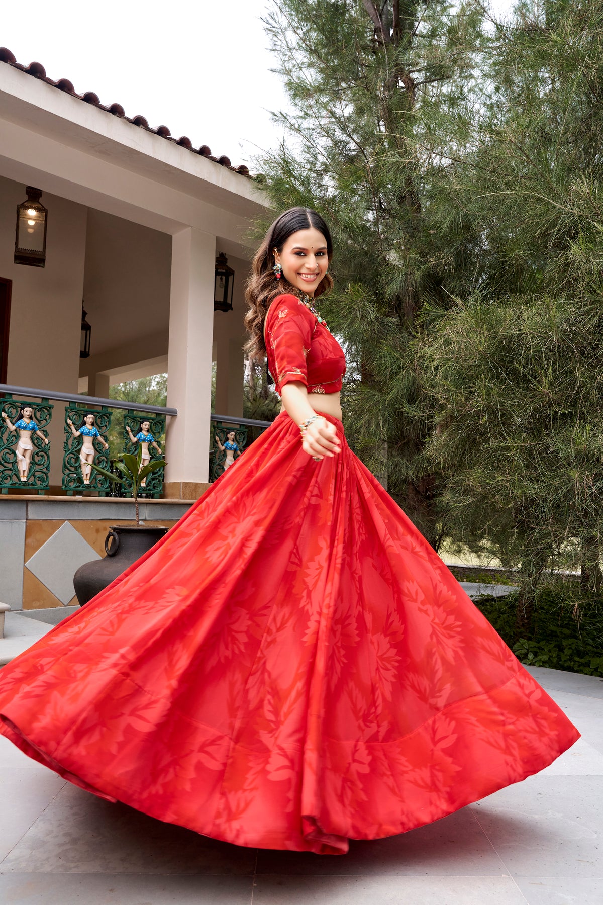 Georgette Mirror Work Navratri Lehenga With Dupatta