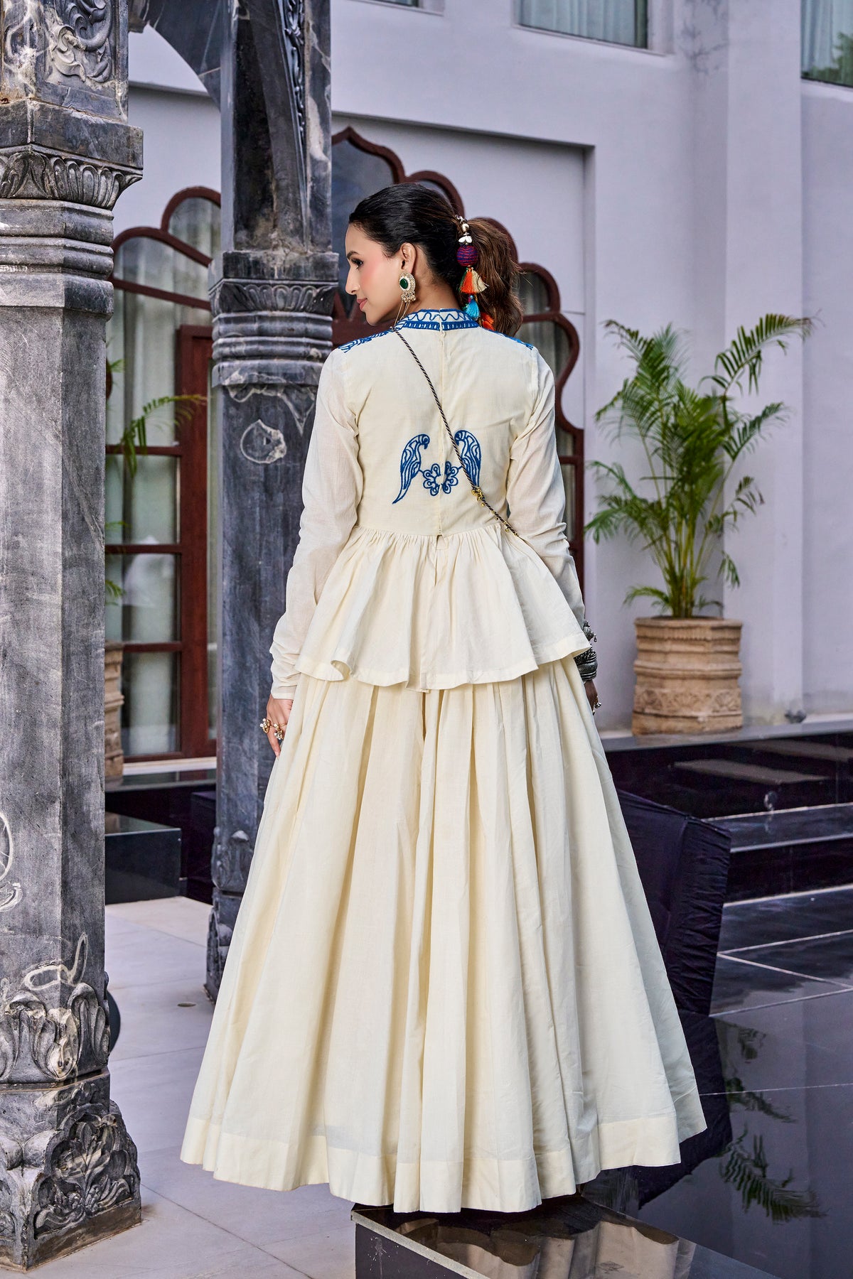 Pure Cotton Gamthi Work Navratri Lehenga With Top