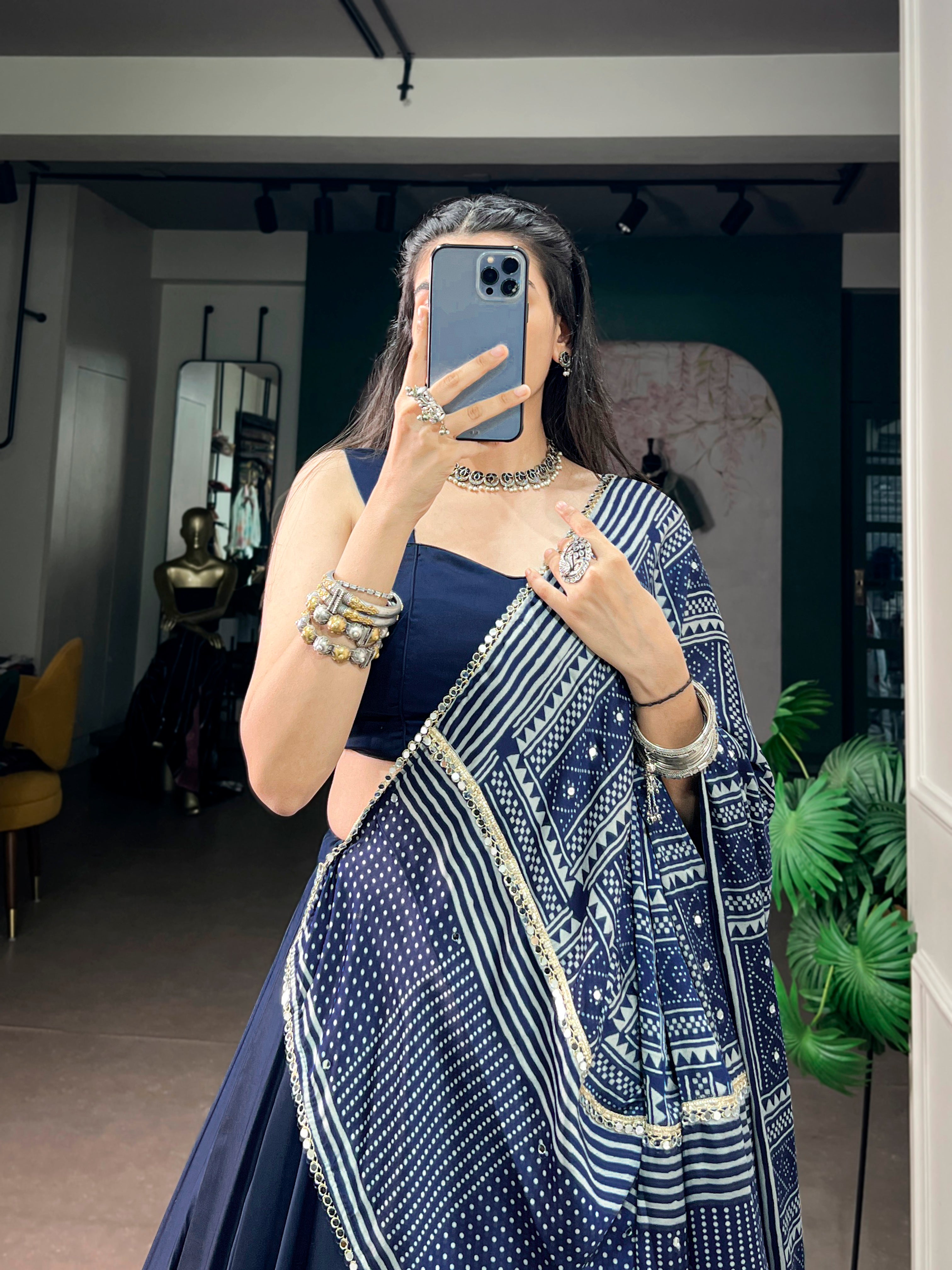 Moonga Silk Plain Navratri Lehenga With Dupatta