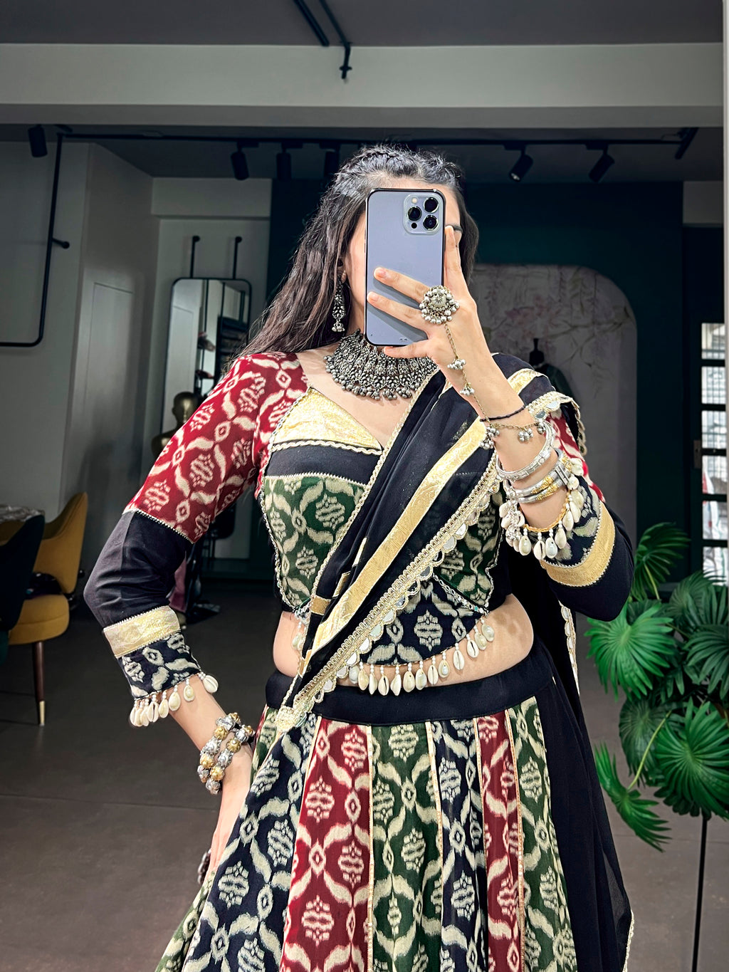 Pure Rayon Printed Navratri Lehenga With Dupatta