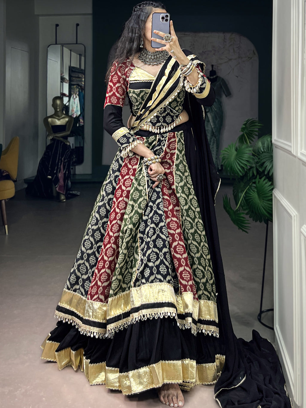 Pure Rayon Printed Navratri Lehenga With Dupatta