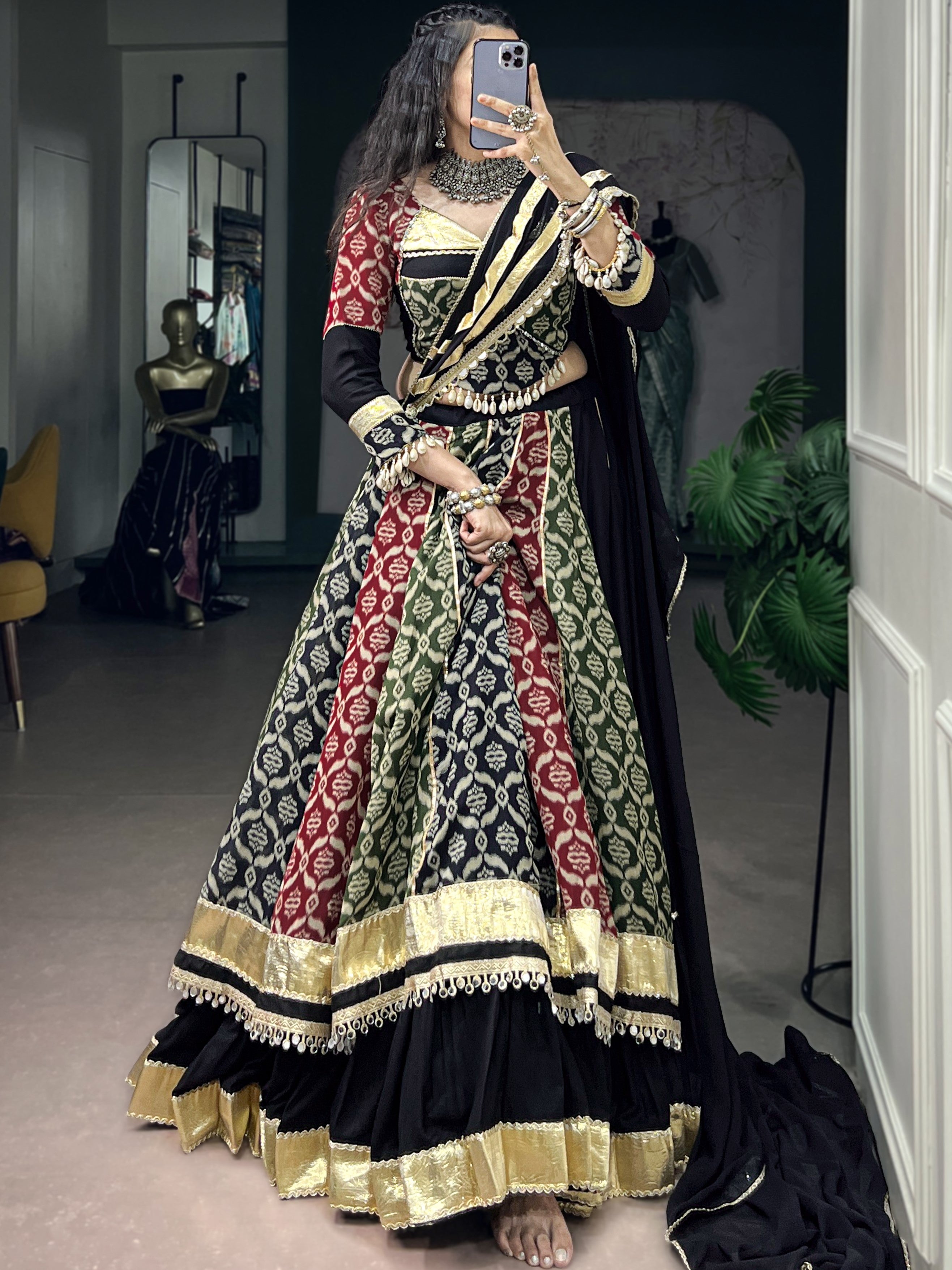 Pure Rayon Printed Navratri Lehenga With Dupatta