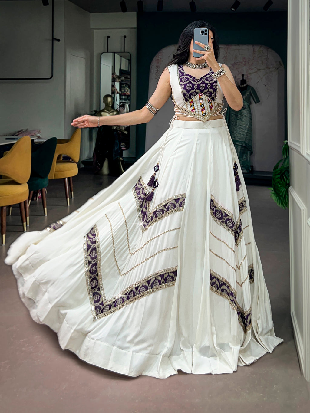Pure Rayon Printed Navratri Lehenga With Blouse