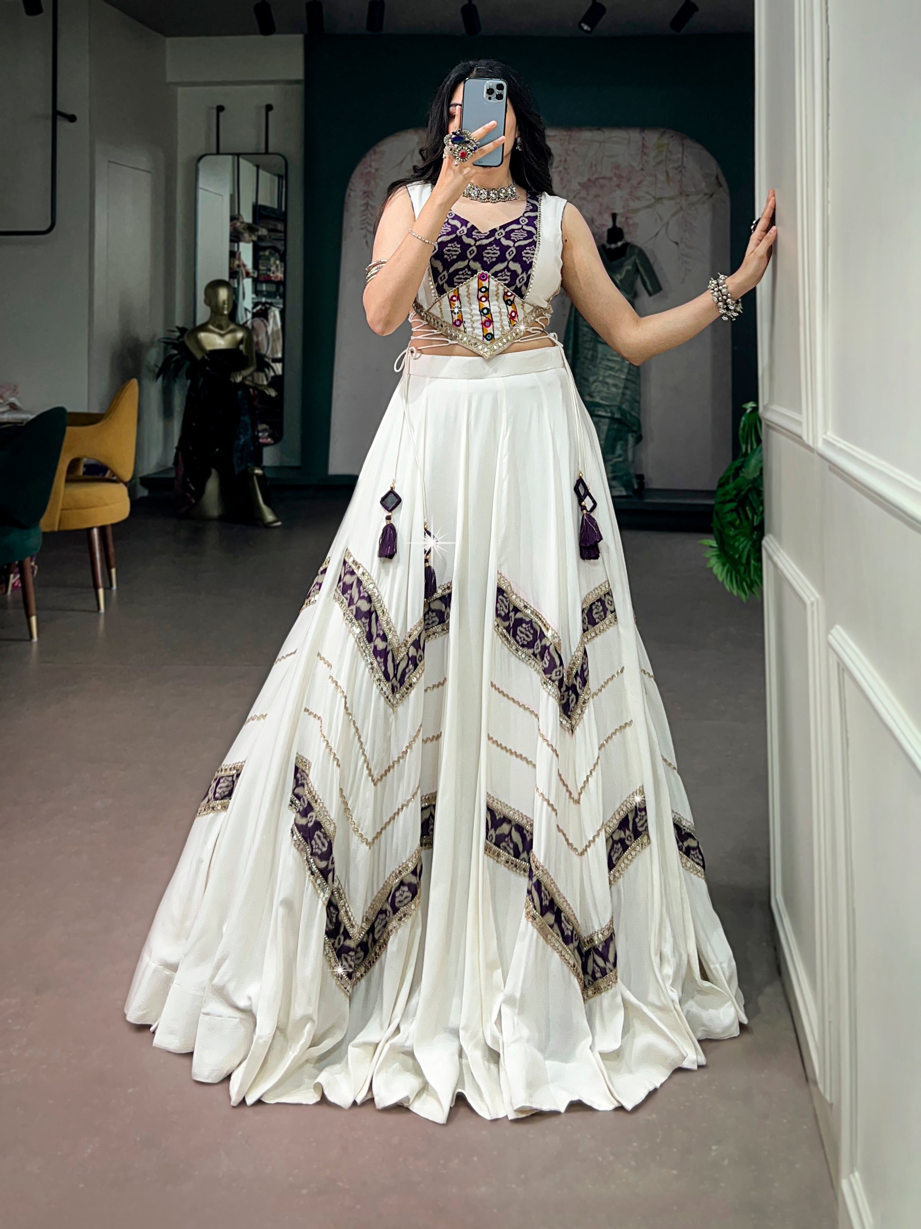 Pure Rayon Printed Navratri Lehenga With Blouse