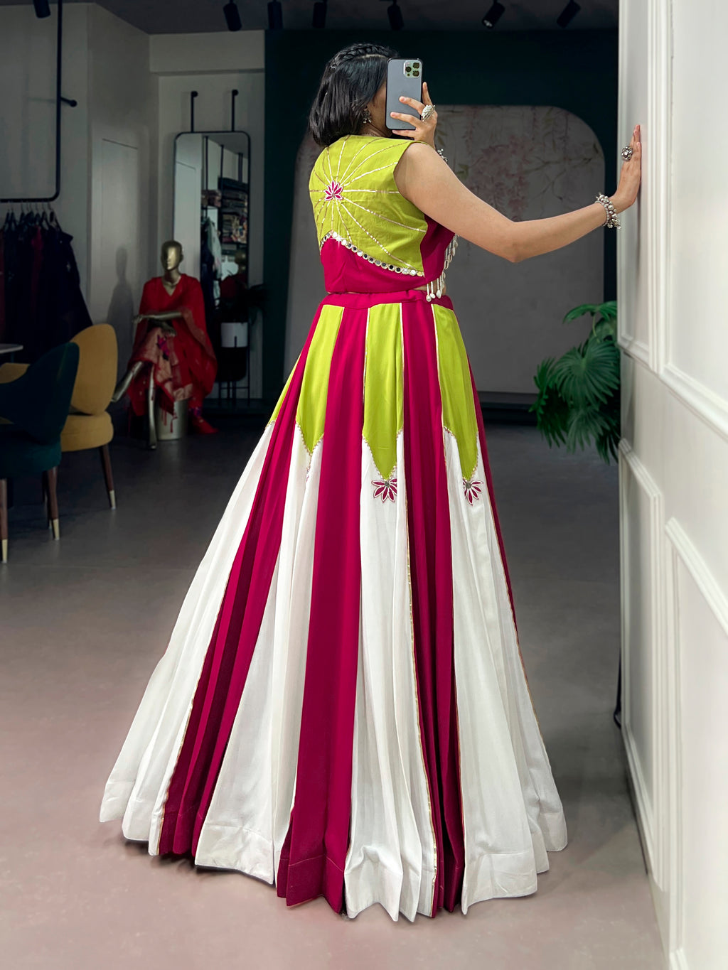 Pure Rayon Navratri Lehenga With Koti