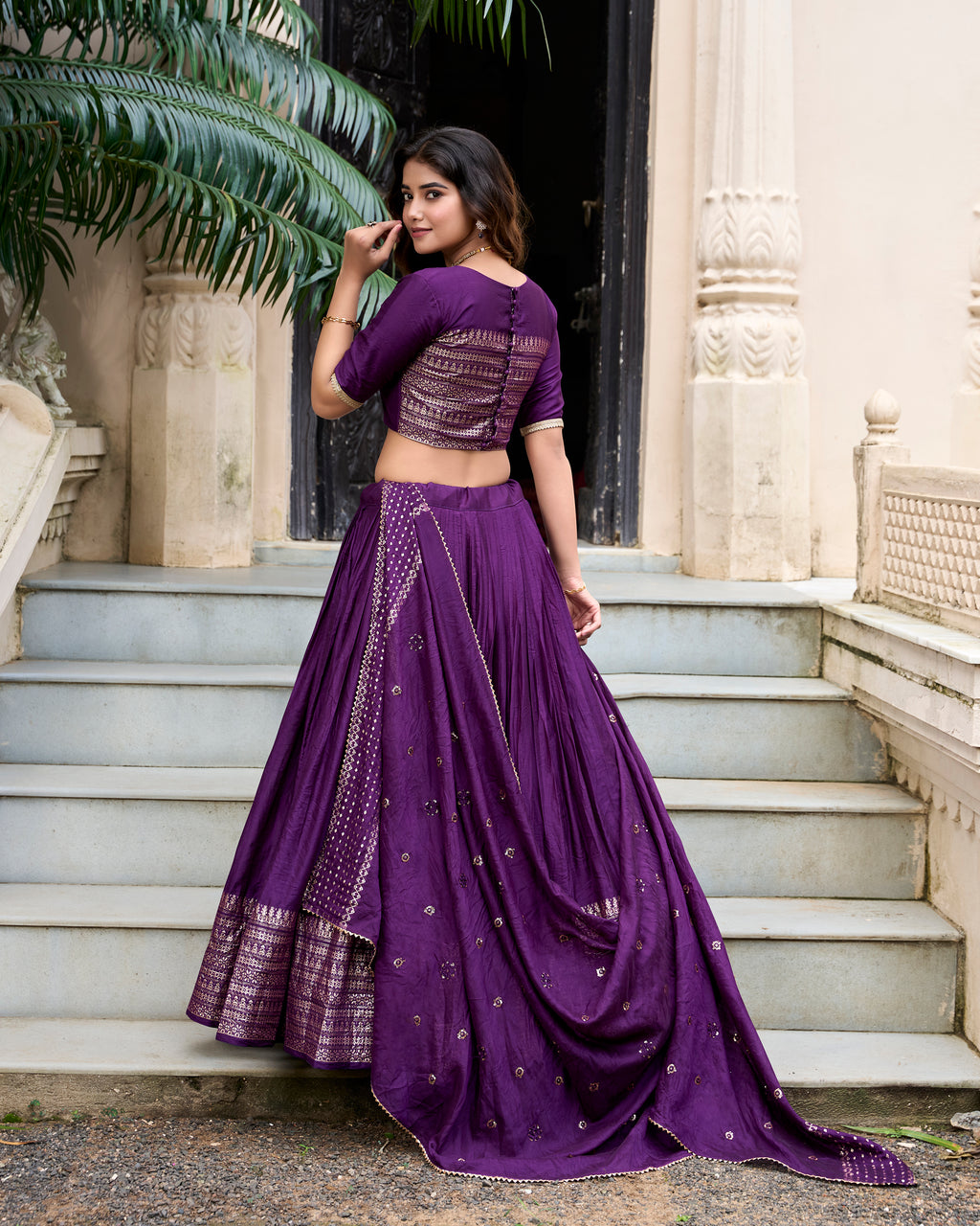 Pure Chanderi Zari Weaving Lehenga With Dupatta