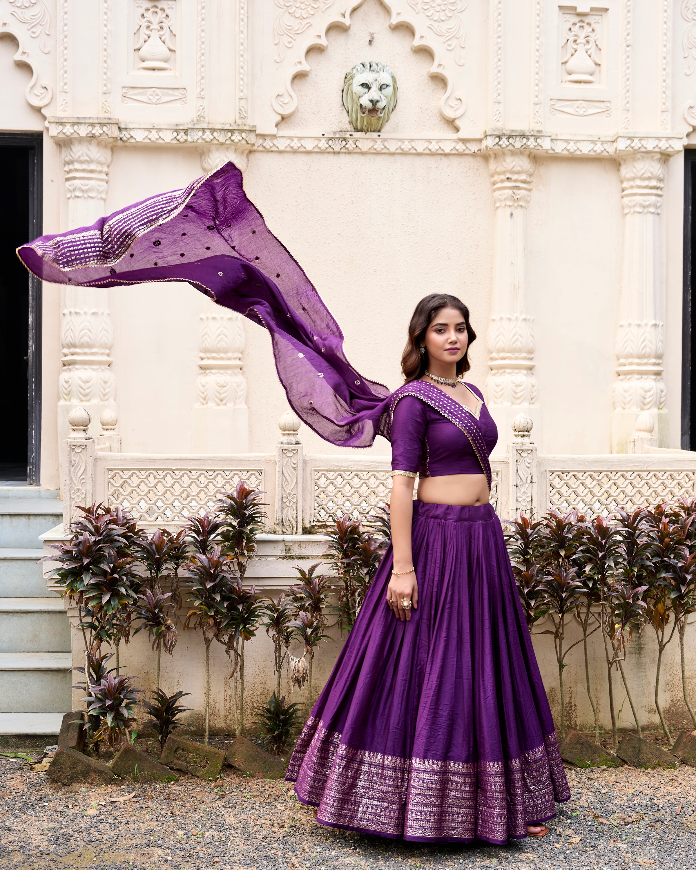Pure Chanderi Zari Weaving Lehenga With Dupatta