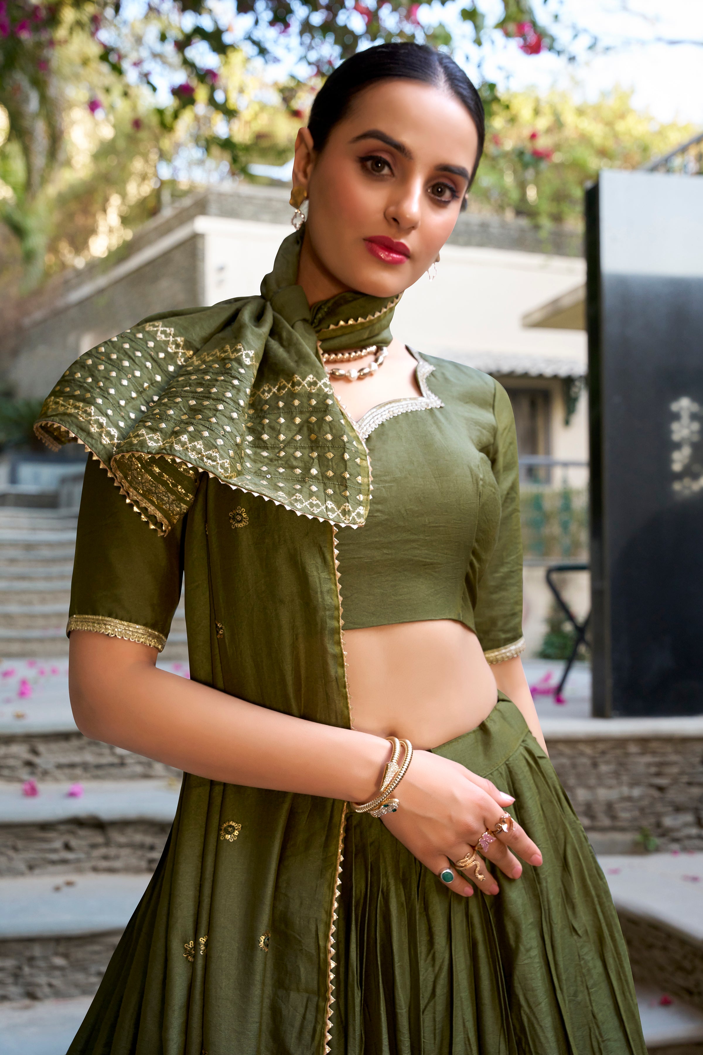 Pure Chanderi Zari Weaving Lehenga With Dupatta
