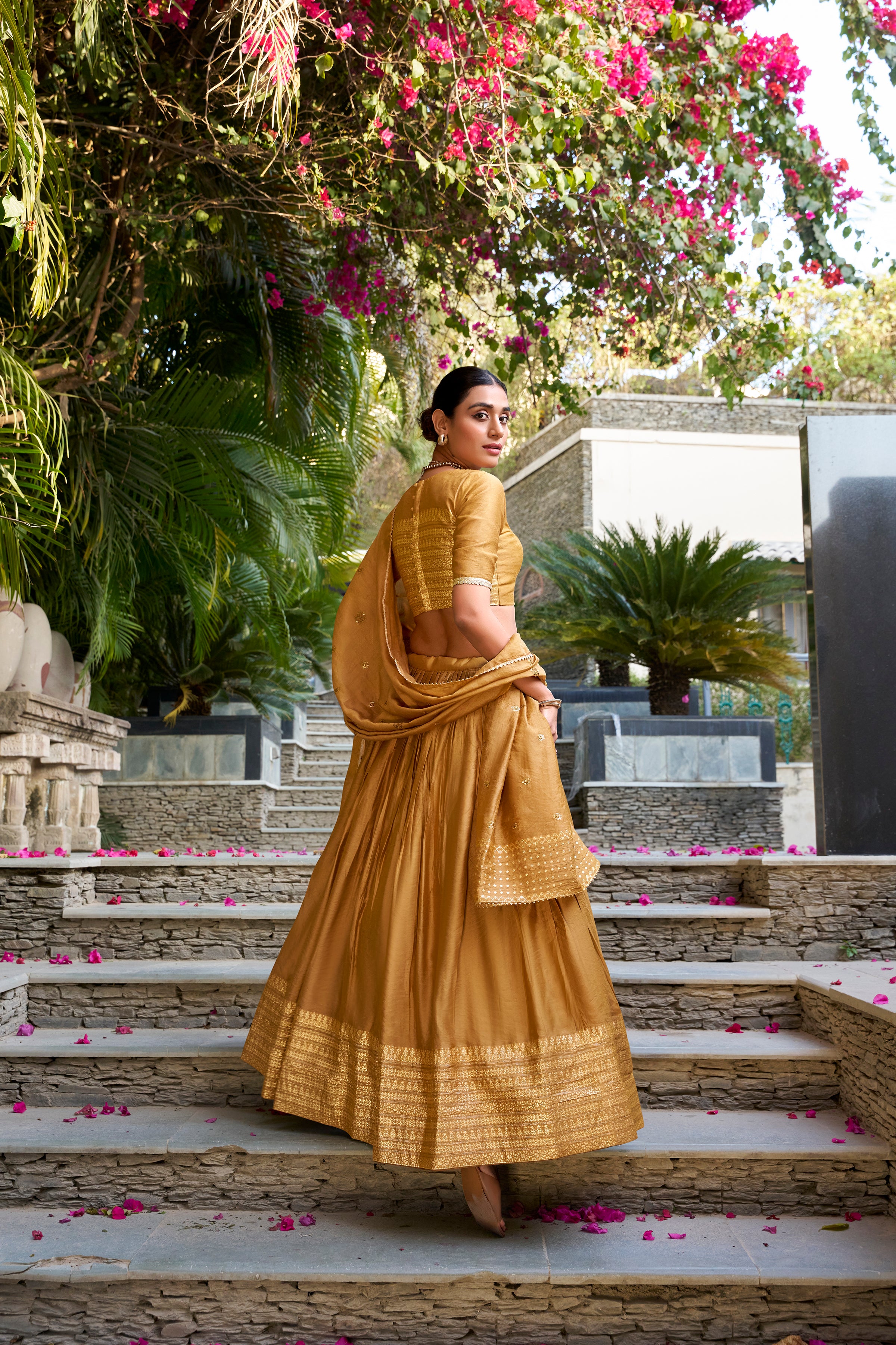 Pure Chanderi Zari Weaving Lehenga With Dupatta