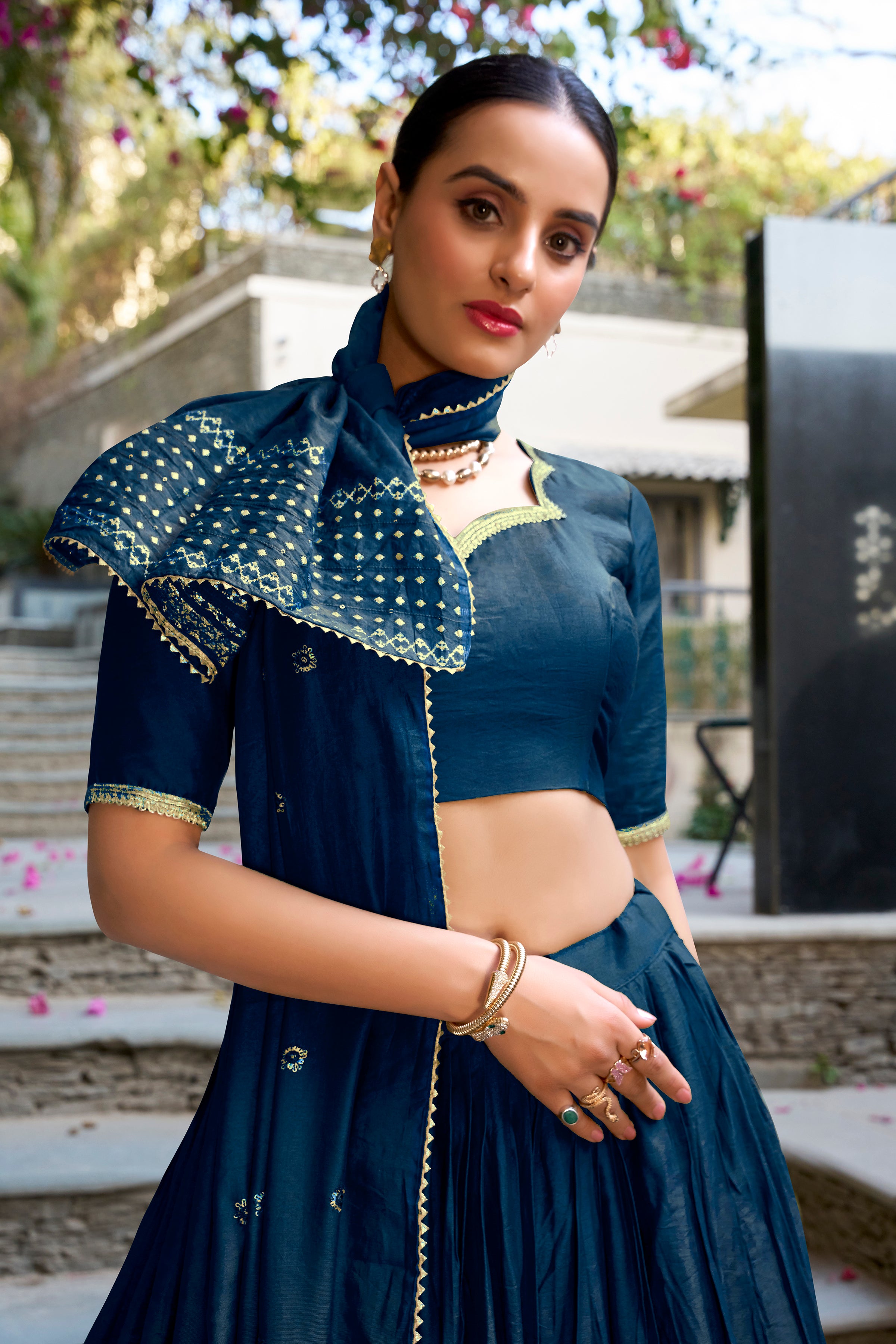 Pure Chanderi Zari Weaving Lehenga With Dupatta