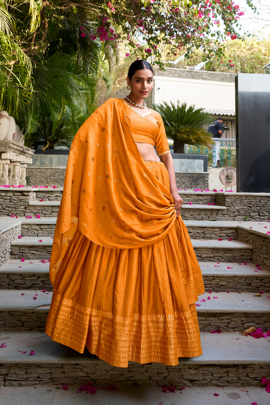 Pure Chanderi Zari Weaving Lehenga With Dupatta
