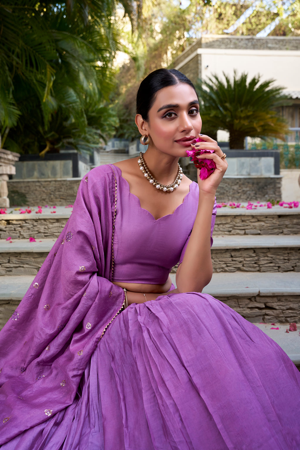 Pure Chanderi Zari Weaving Lehenga With Dupatta
