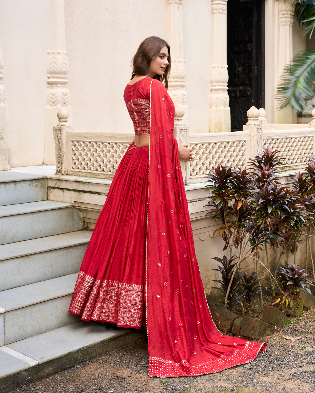 Pure Chanderi Zari Weaving Lehenga With Dupatta