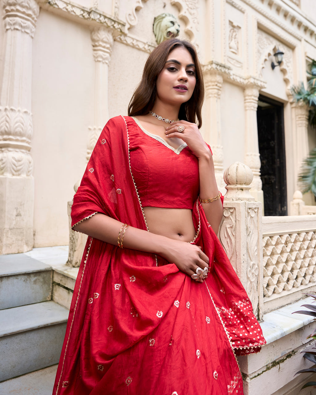 Pure Chanderi Zari Weaving Lehenga With Dupatta