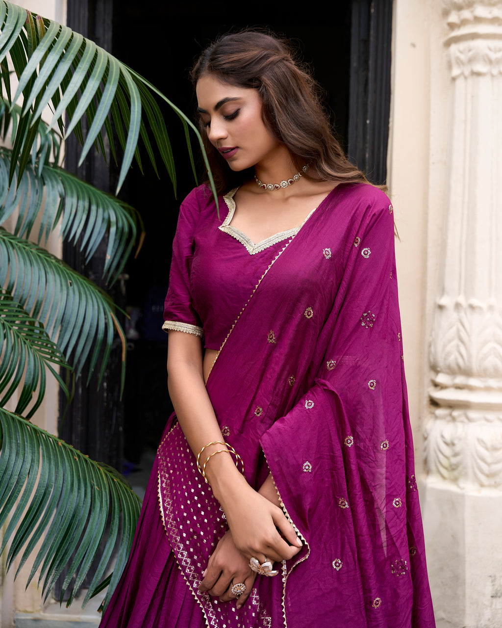 Pure Chanderi Zari Weaving Lehenga With Dupatta