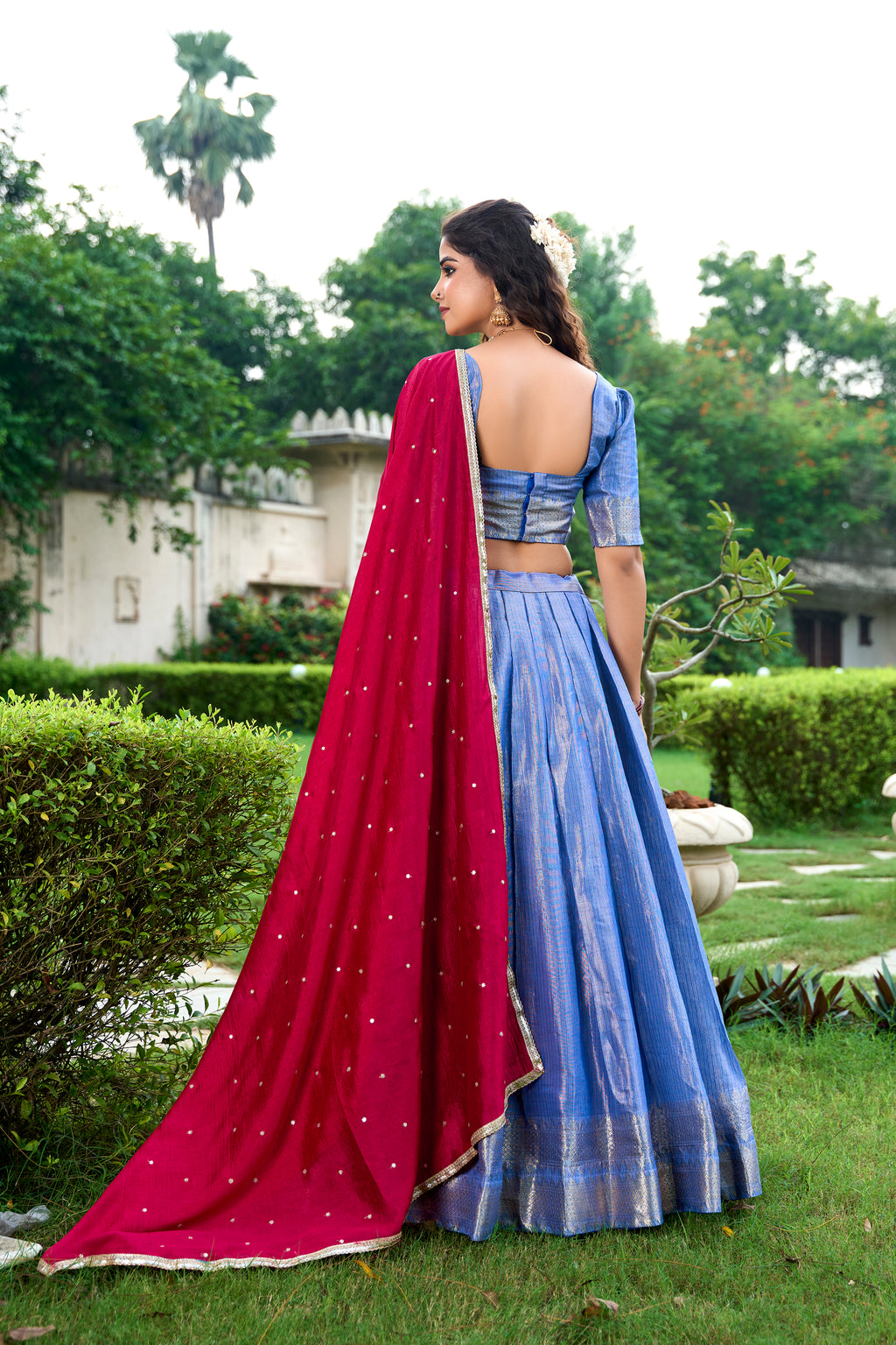 Kanchipuram Zari Weaving Lehenga With Dupatta