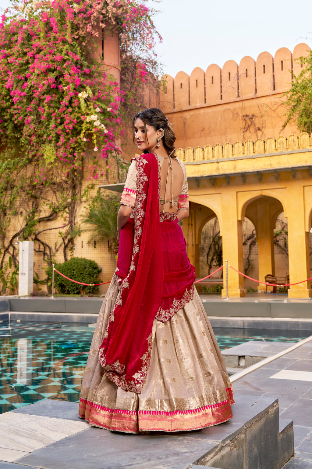 Slub Kota Zari Weaving Lehenga With Dupatta