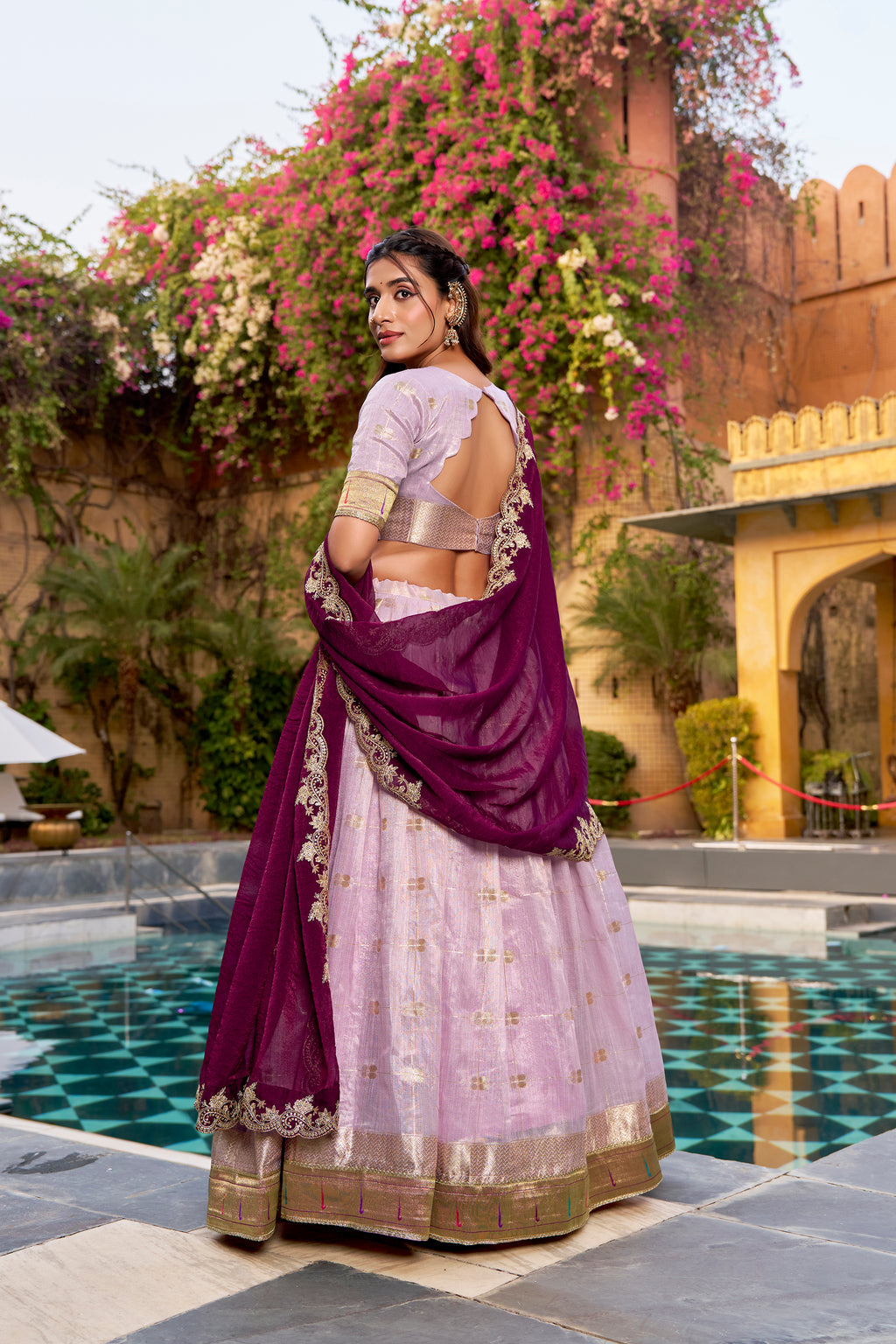 Slub Kota Zari Weaving Lehenga With Dupatta