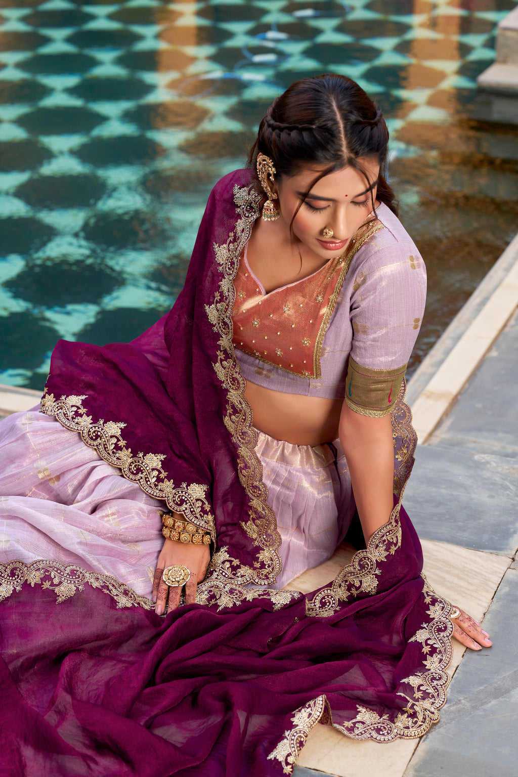 Slub Kota Zari Weaving Lehenga With Dupatta