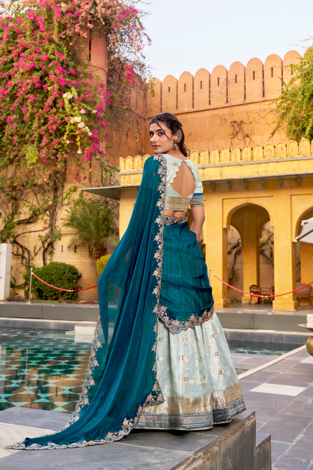 Slub Kota Zari Weaving Lehenga With Dupatta