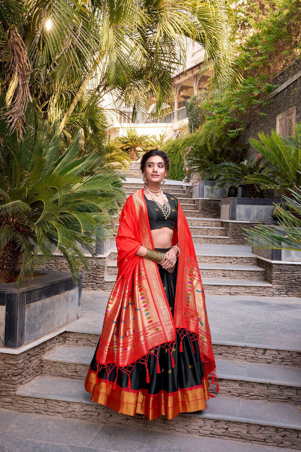 Paithani Zari Weaving Lehenga With Dupatta
