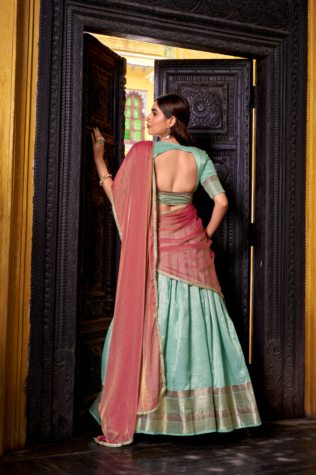 Dupion Silk Zari Weaving Lehenga With Dupatta