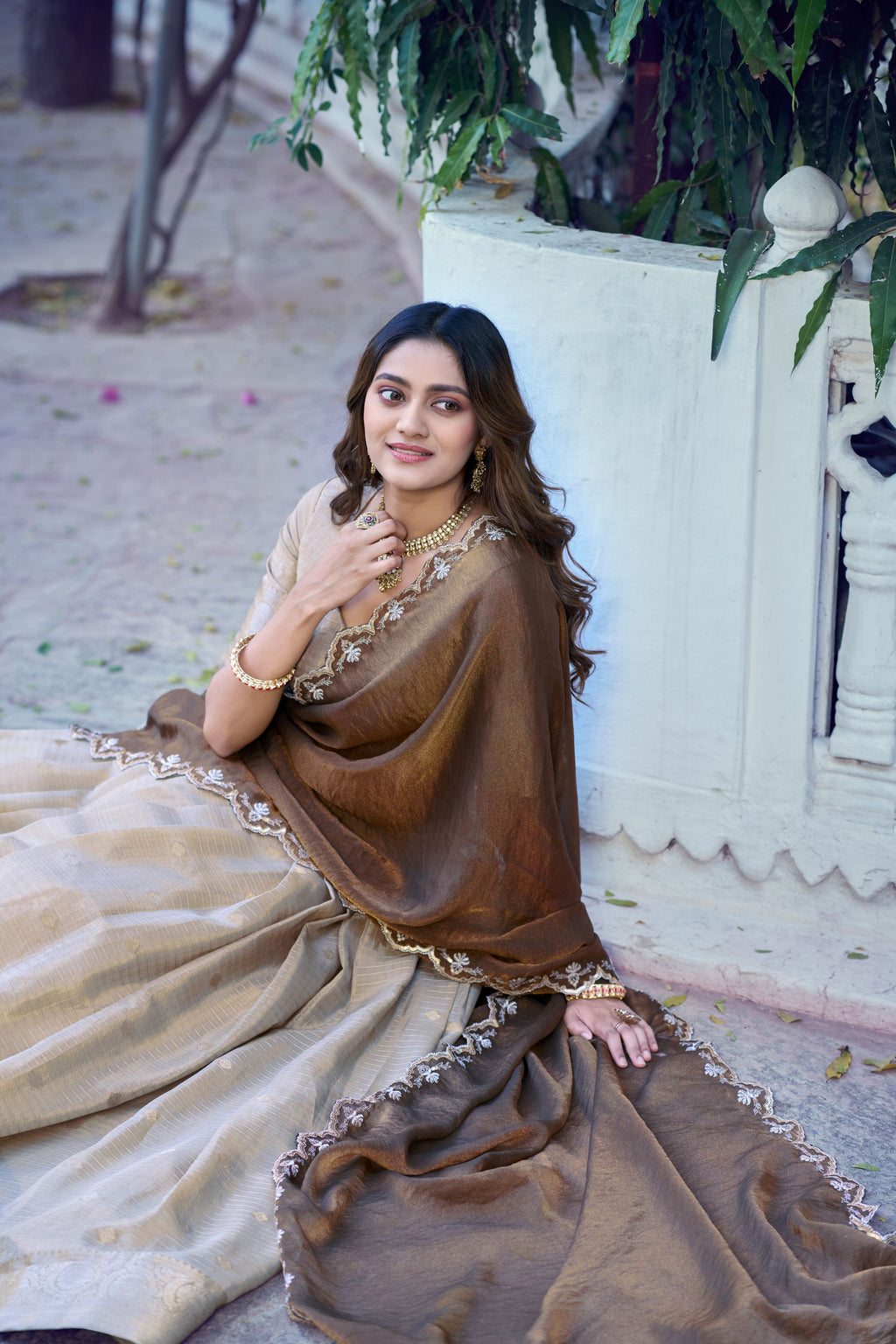 Chinon Chex Zari Weaving Lehenga With Dupatta