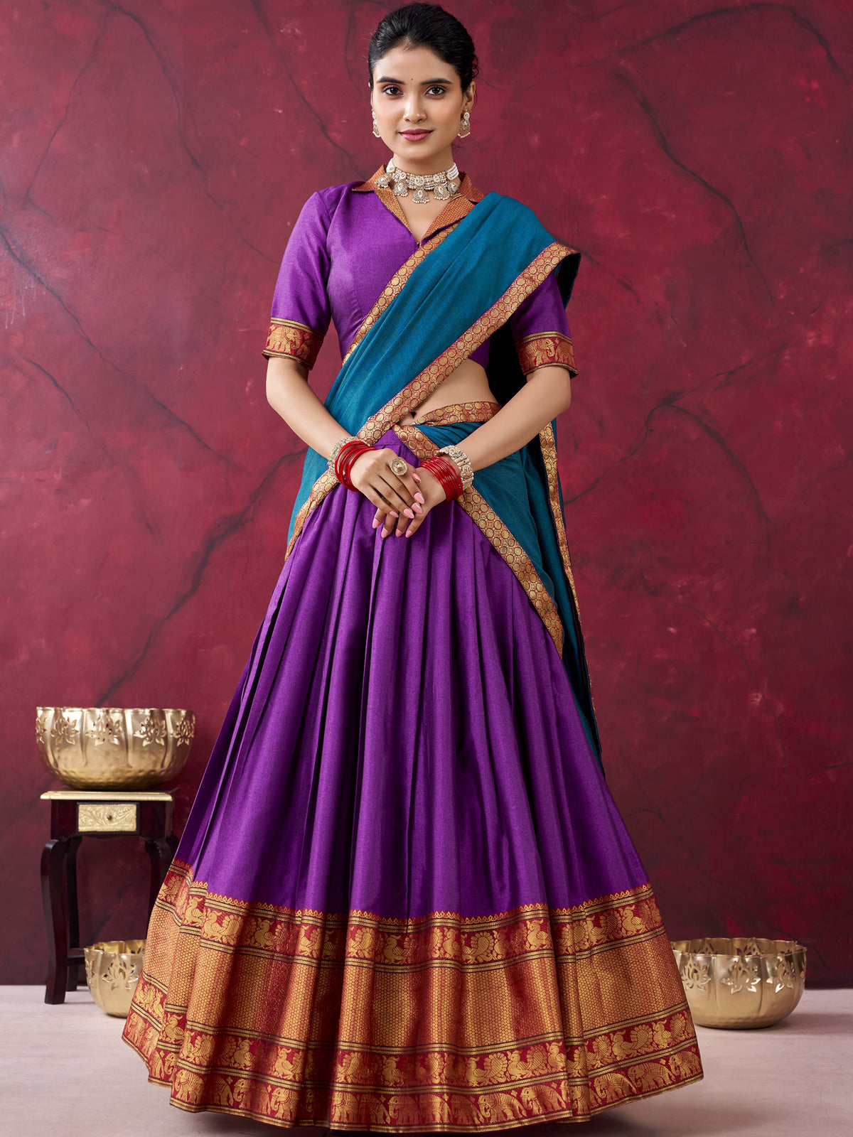 Narayan Pattu Zari Weaving Lehenga With Dupatta