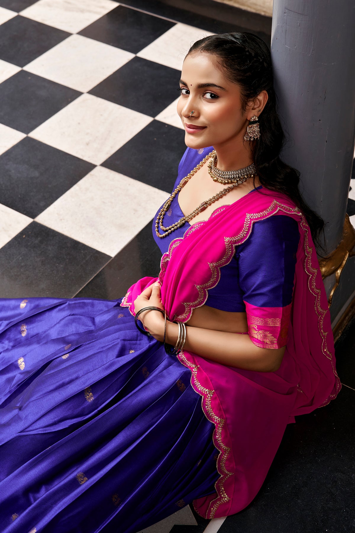 Cotton Silk Zari Weaving Lehenga With Dupatta
