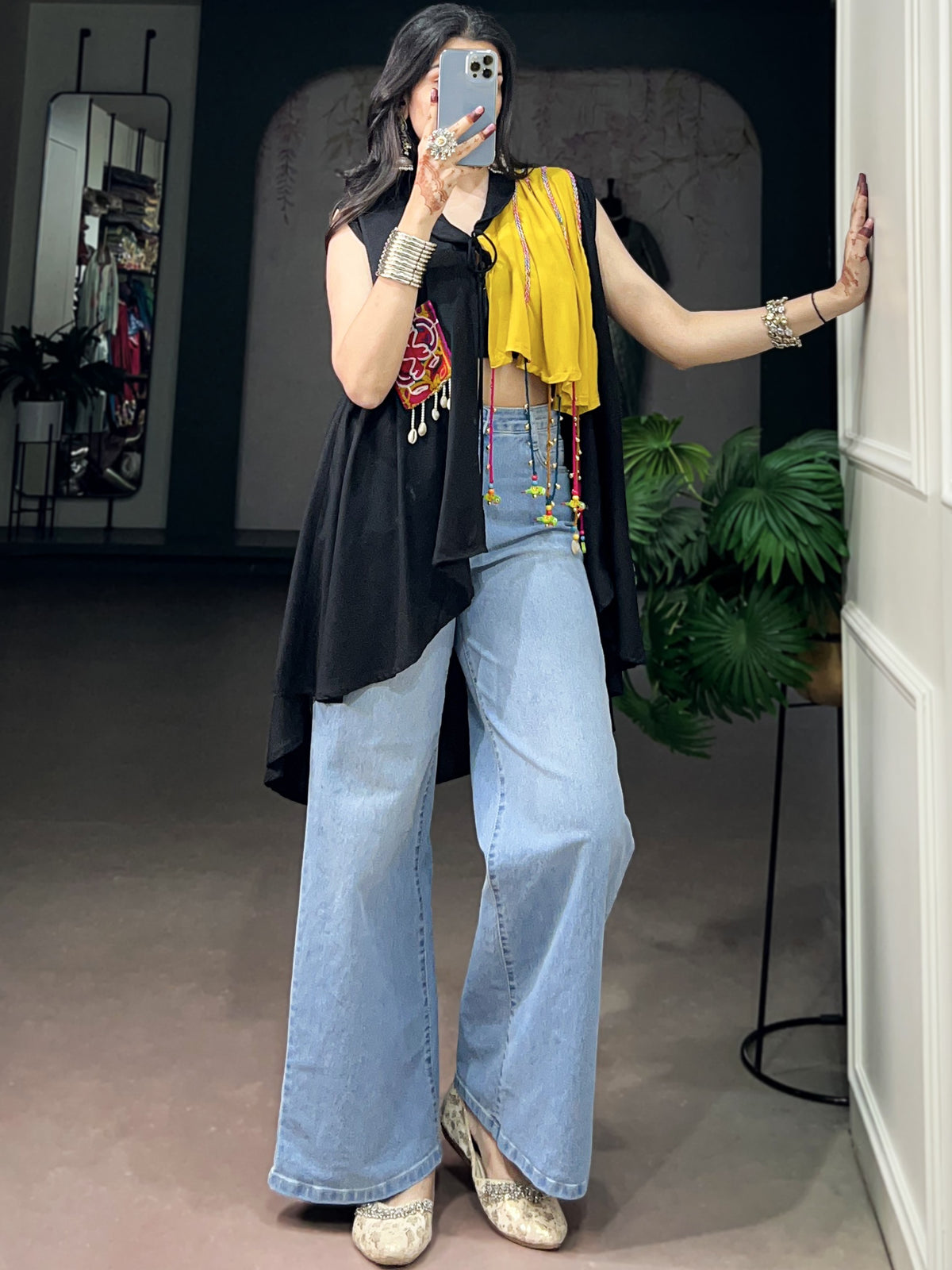 Rayon Gamthi Work Navratri Top