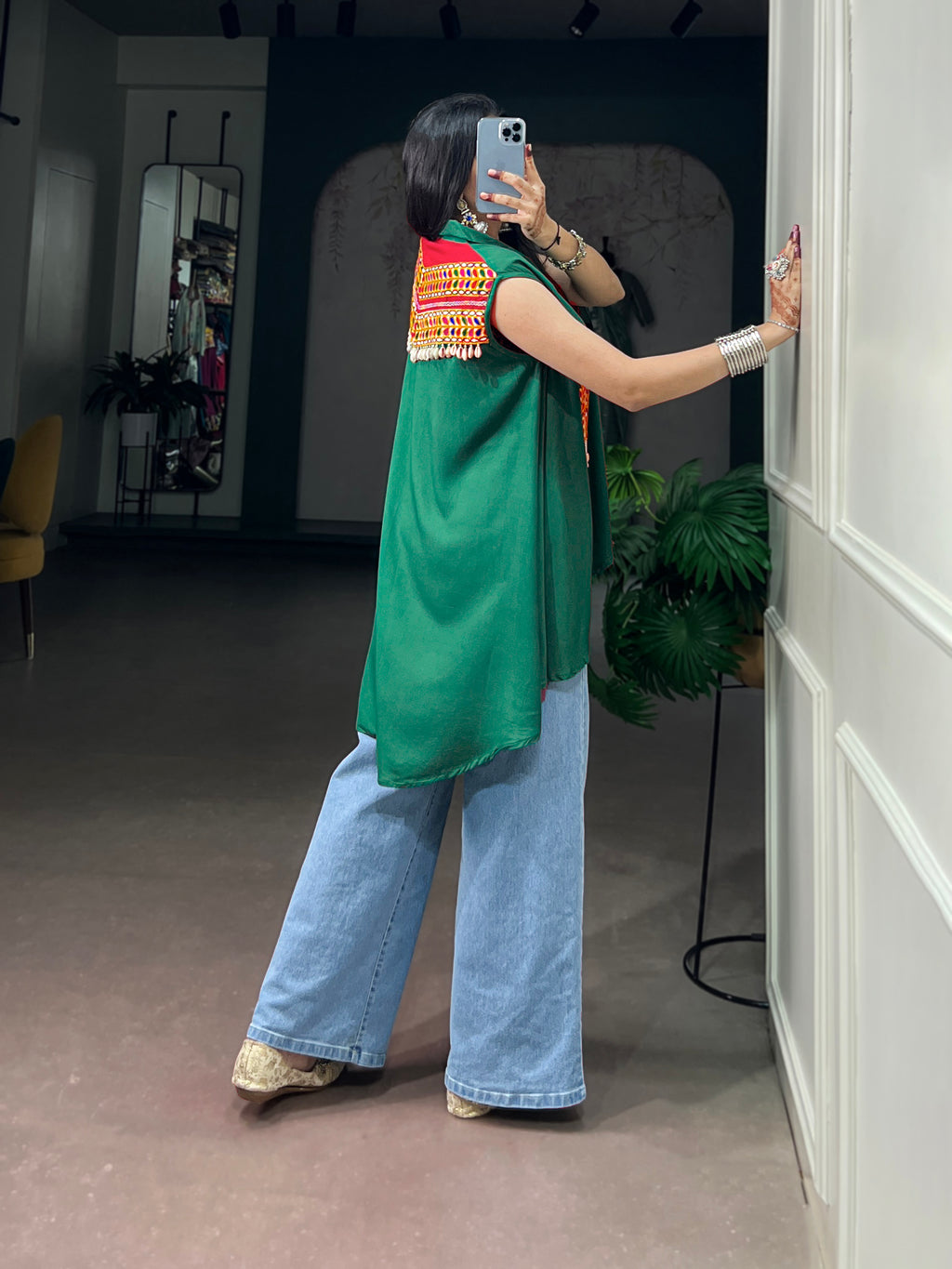 Rayon Gamthi Work Navratri Top