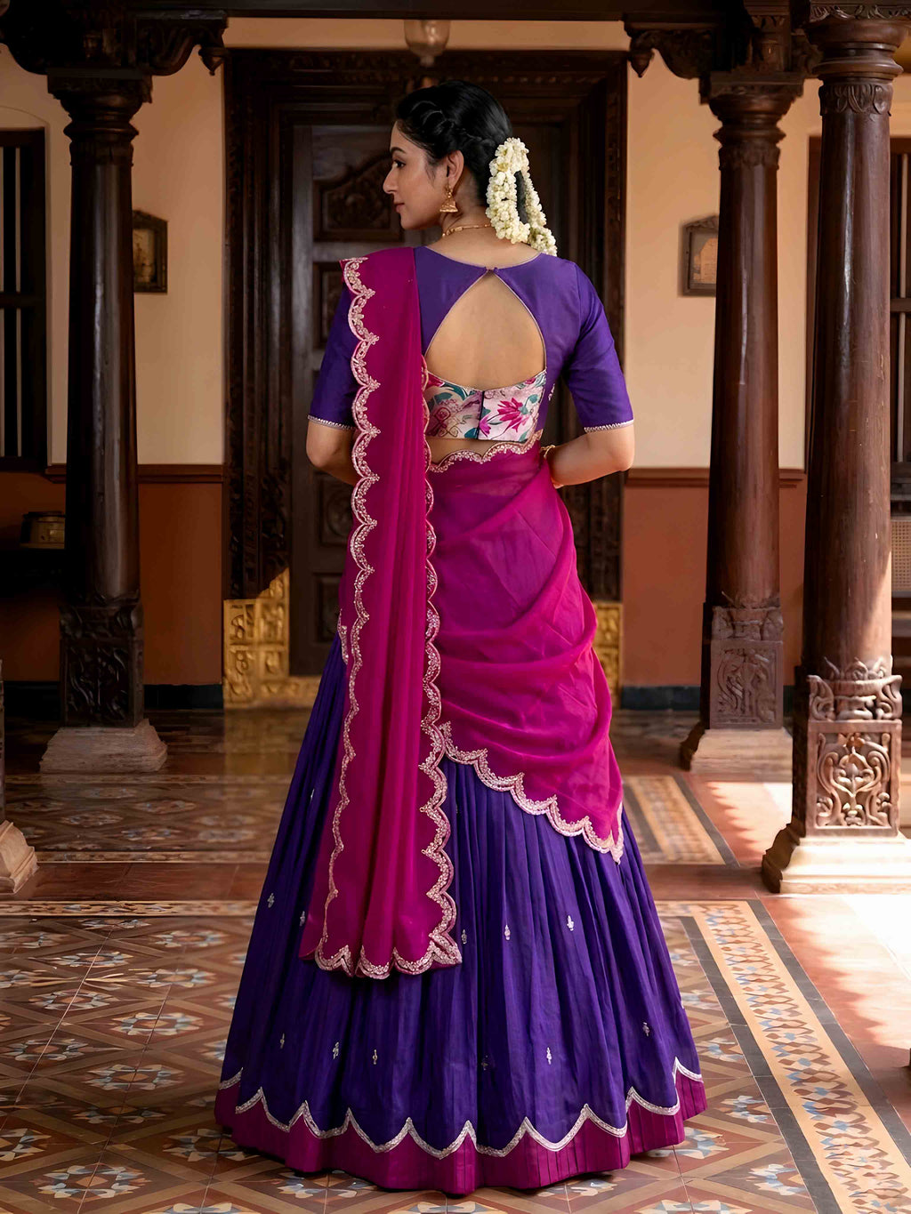 Naysha Thread Embroidered Zari Weaving Lehenga With Dupatta