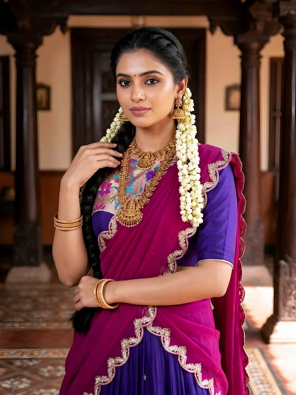 Naysha Thread Embroidered Zari Weaving Lehenga With Dupatta