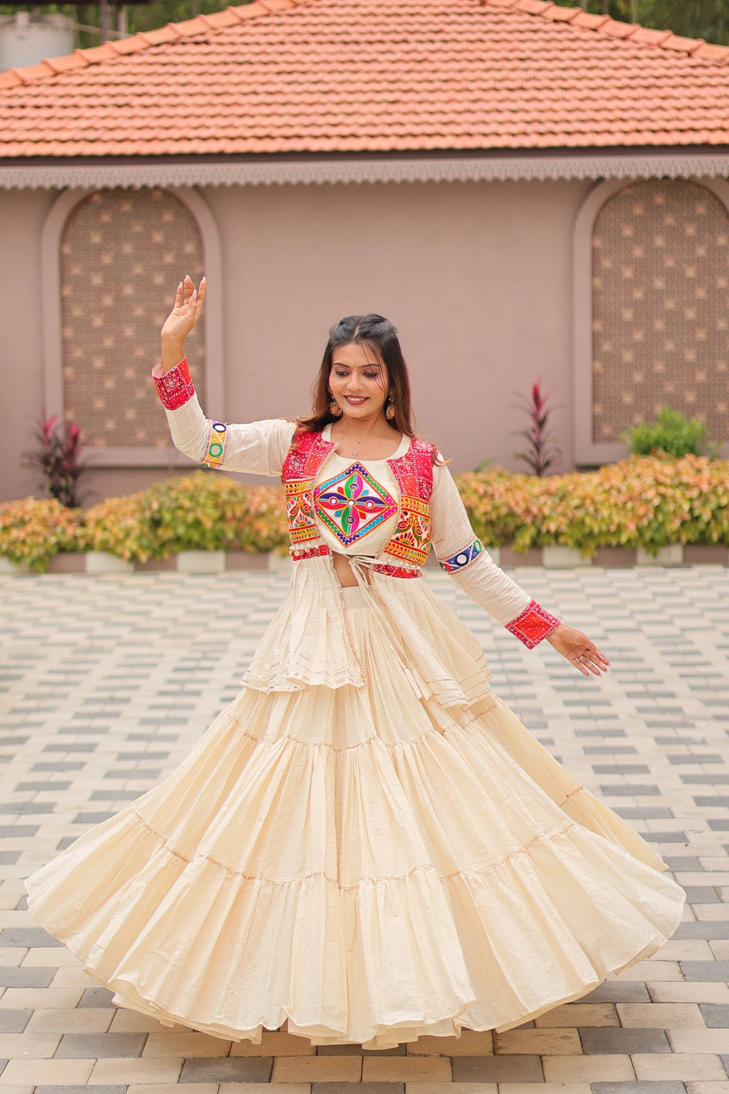 Pure Cotton Navratri Lehenga With Koti