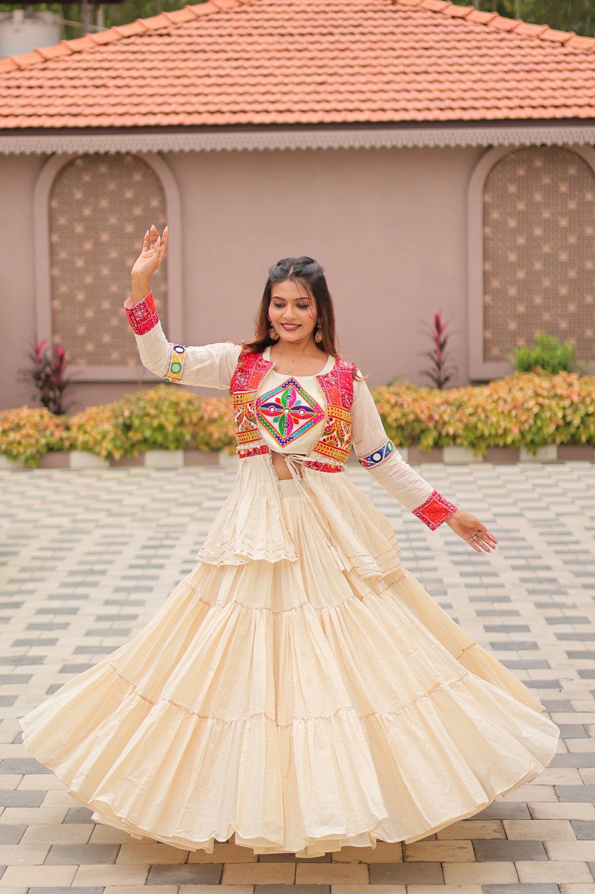 Pure Cotton Navratri Lehenga With Koti
