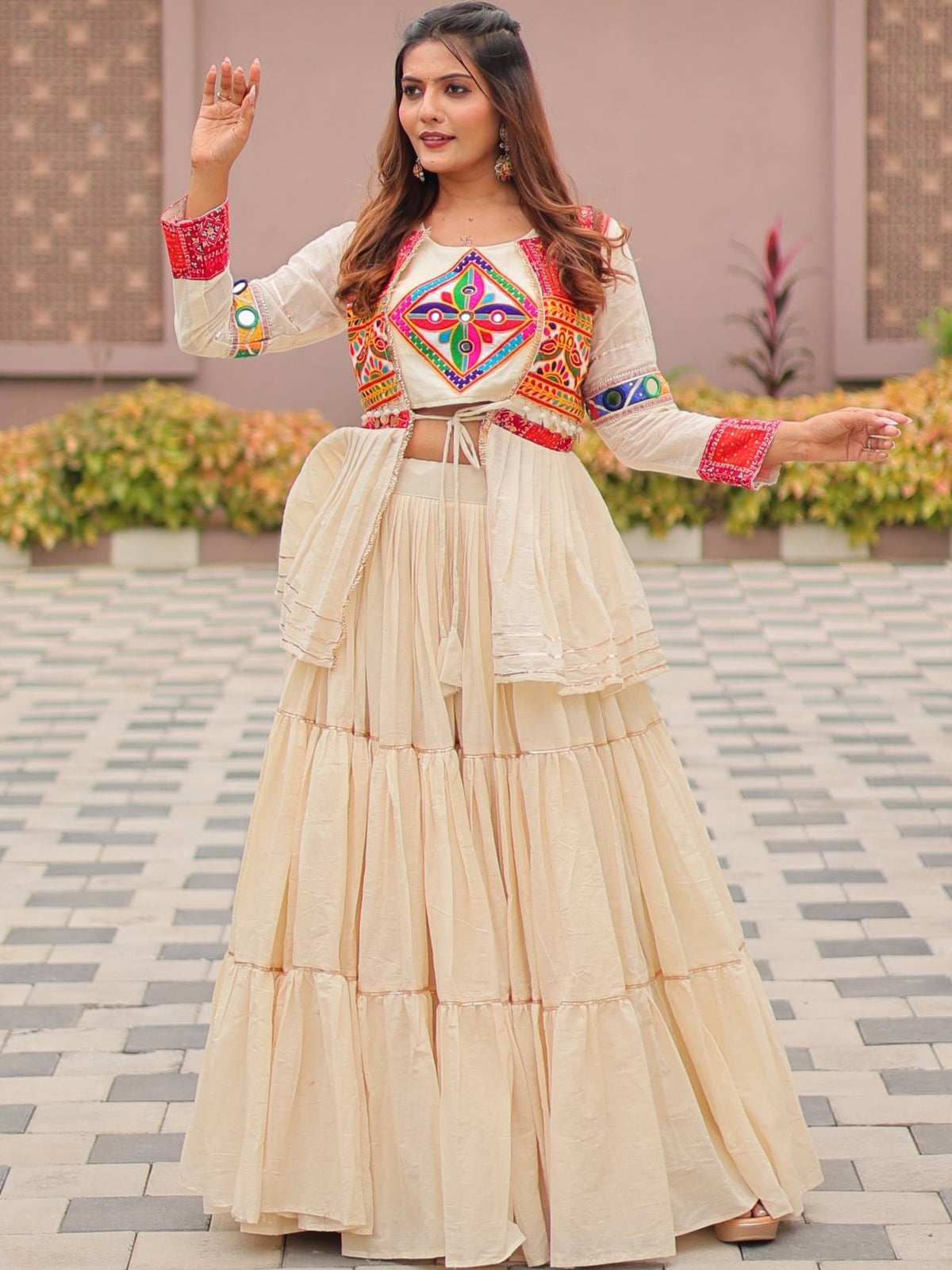 Pure Cotton Navratri Lehenga With Koti