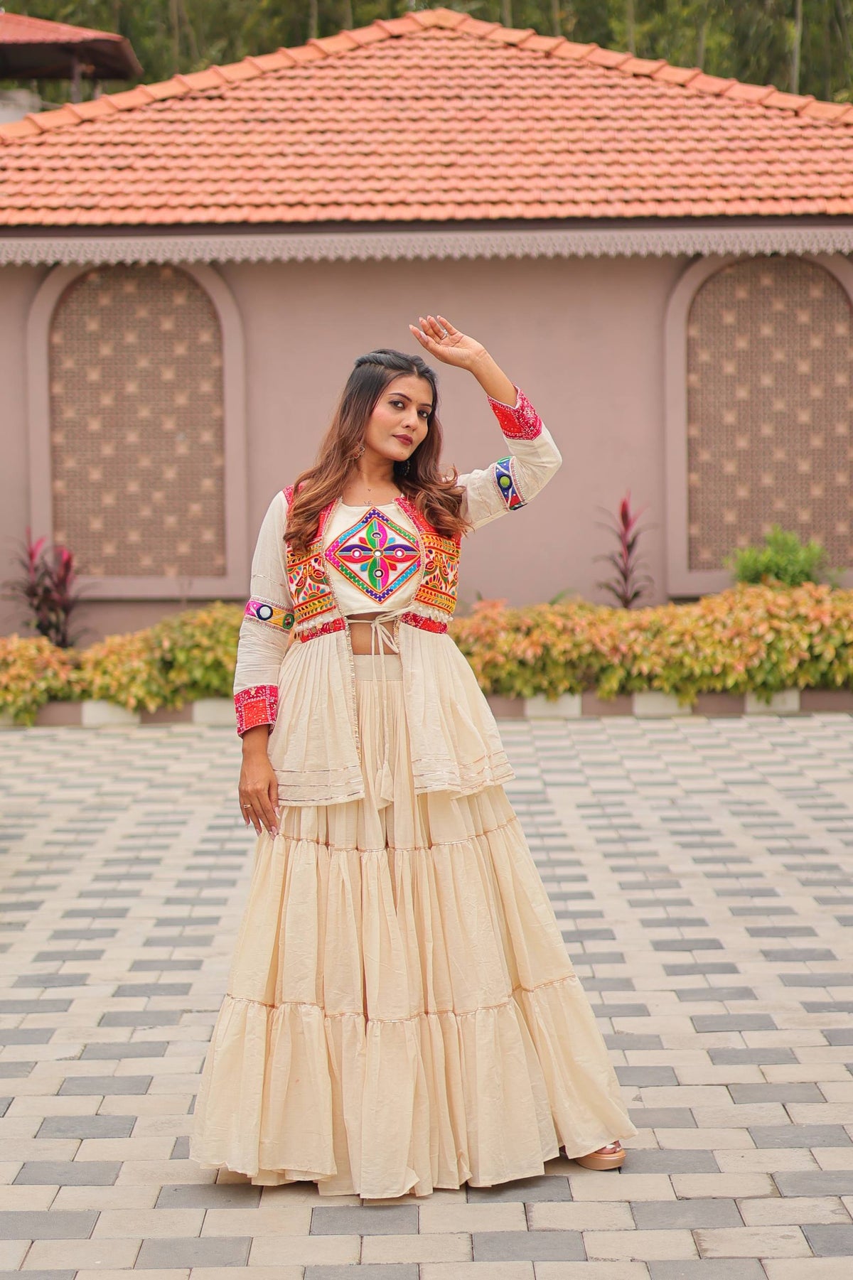 Pure Cotton Navratri Lehenga With Koti