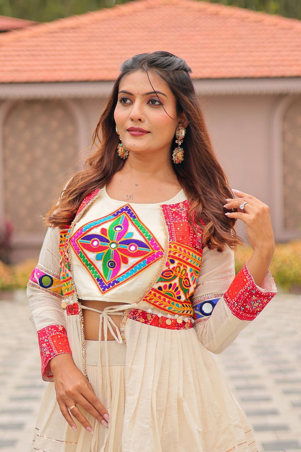 Pure Cotton Navratri Lehenga With Koti