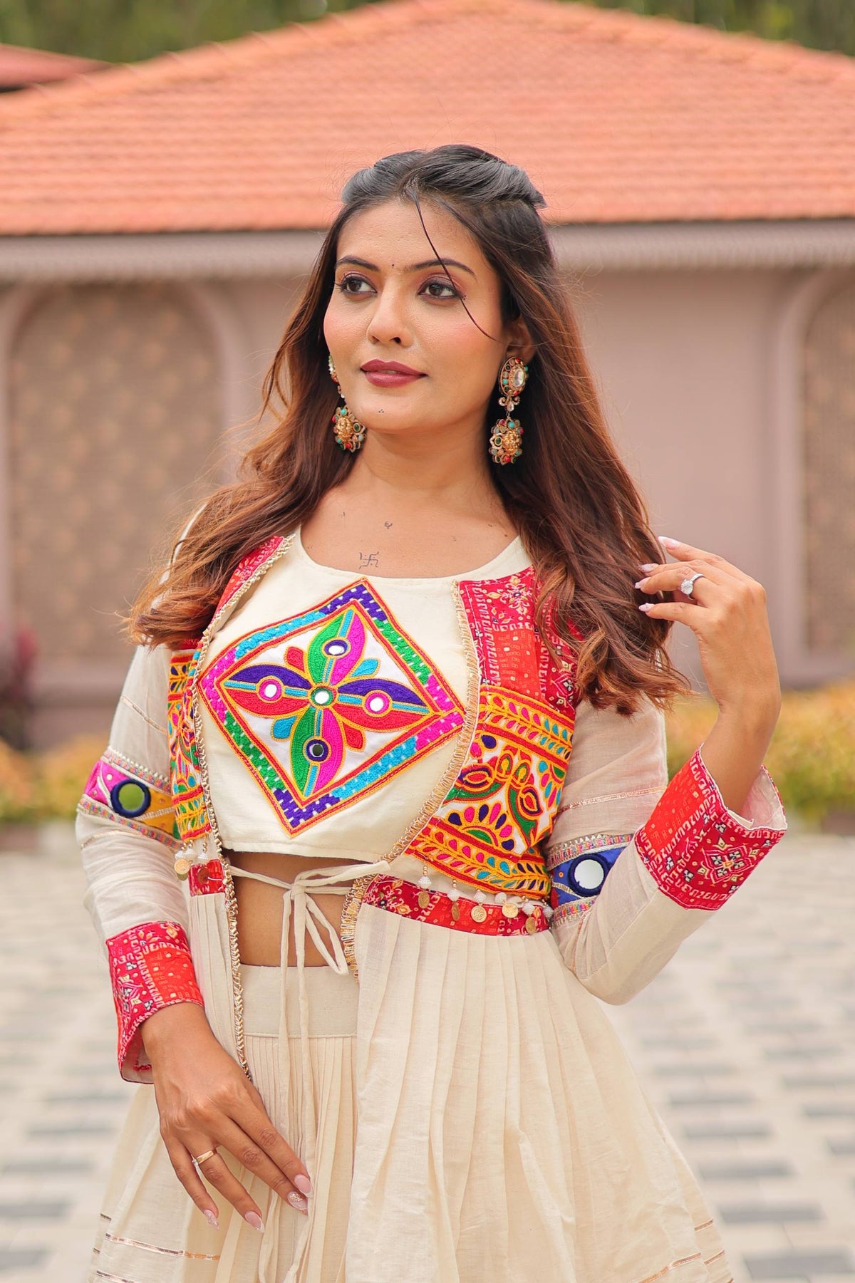 Pure Cotton Navratri Lehenga With Koti