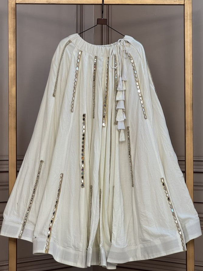 Rayon Multi Mirror Lace Navratri Lehenga