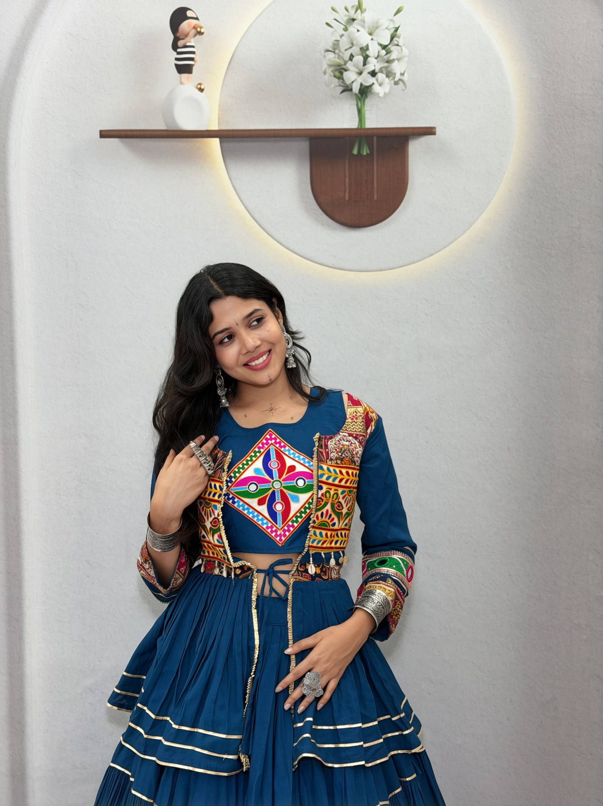 Pure Cotton Navratri Lehenga With Koti