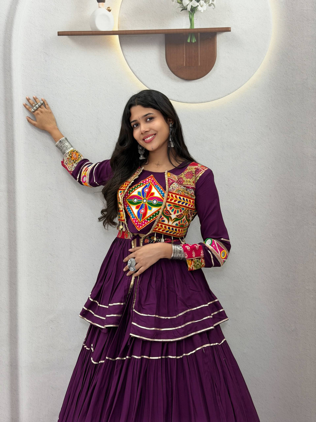 Pure Cotton Navratri Lehenga With Koti