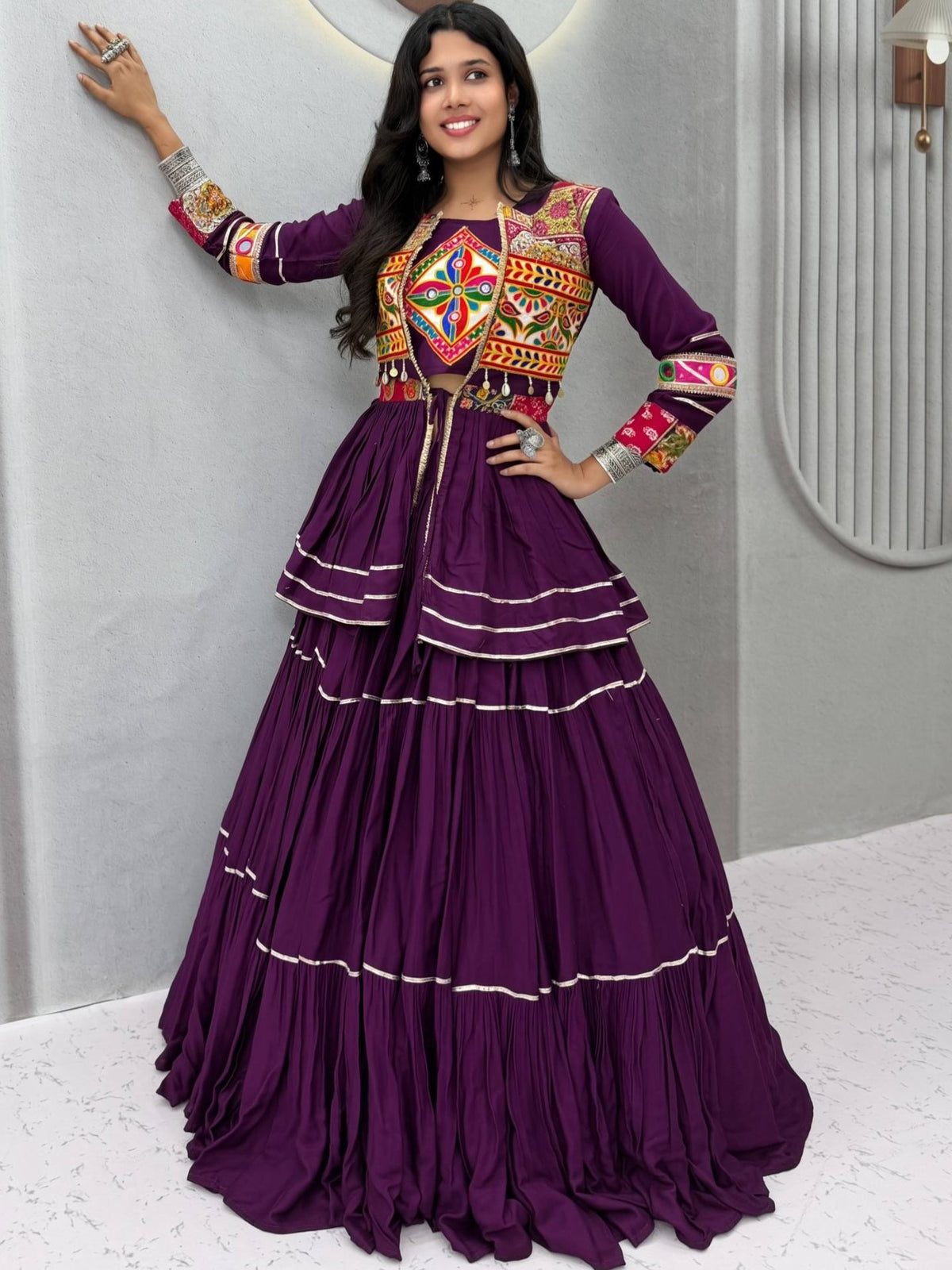 Pure Cotton Navratri Lehenga With Koti