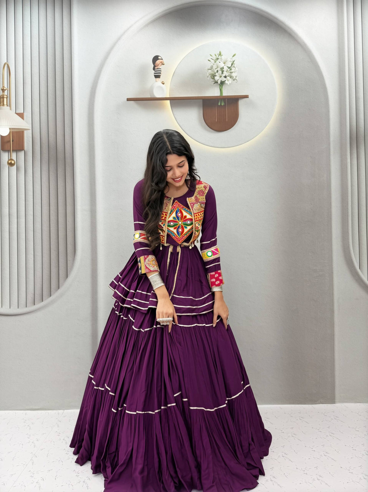 Pure Cotton Navratri Lehenga With Koti