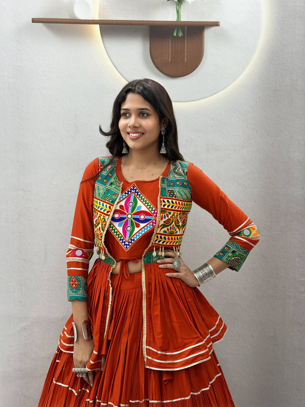 Pure Cotton Navratri Lehenga With Koti