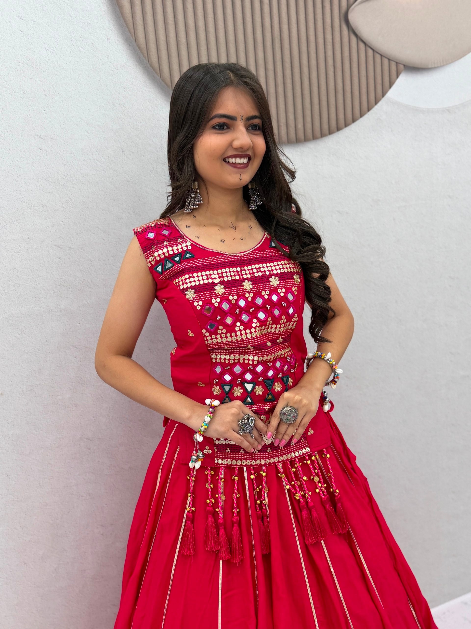 Pure Cotton Navratri Lehenga With Fency Blouse