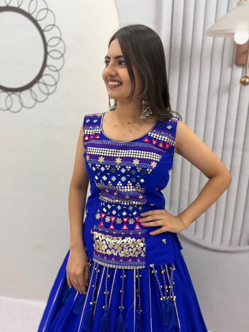 Pure Cotton Navratri Lehenga With Fency Blouse
