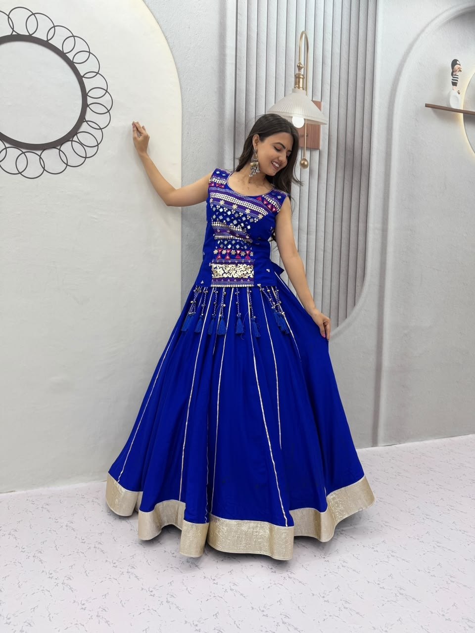 Pure Cotton Navratri Lehenga With Fency Blouse