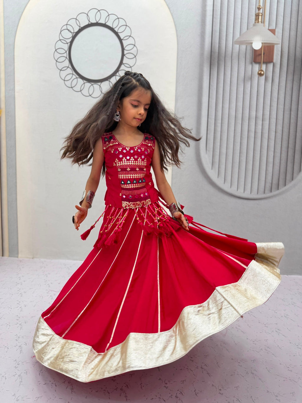 Pure Cotton Navratri Lehenga With Fency Blouse